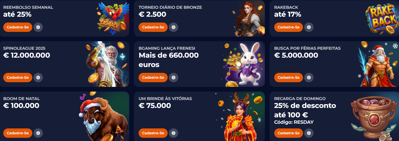 Pacote de Bónus Exclusivo Nine Casino para Portugal