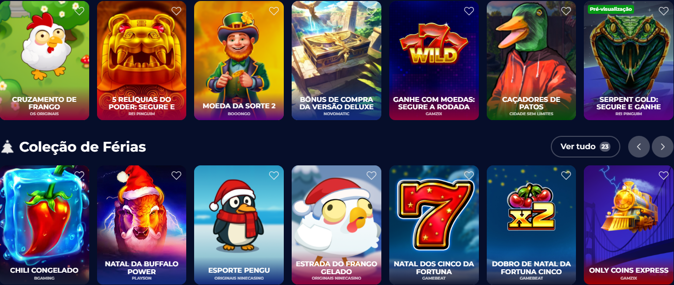 Variedade de Jogos Nine Casino - Slots, Casino Ao Vivo, Jogos de Mesa